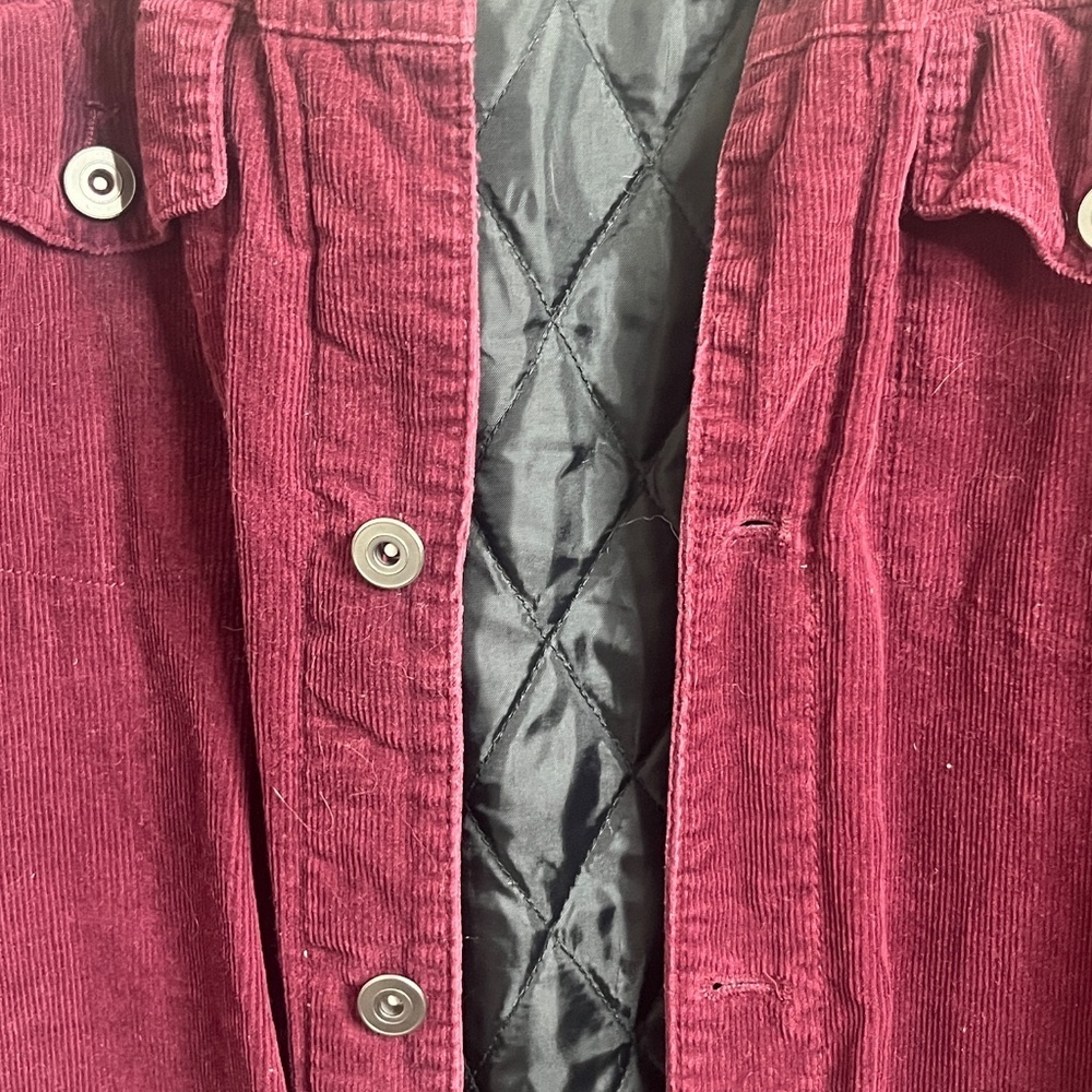 Cold Culture Burgundy Corduroy Sherpa Lined Jacket Small - Picture 5 of 9